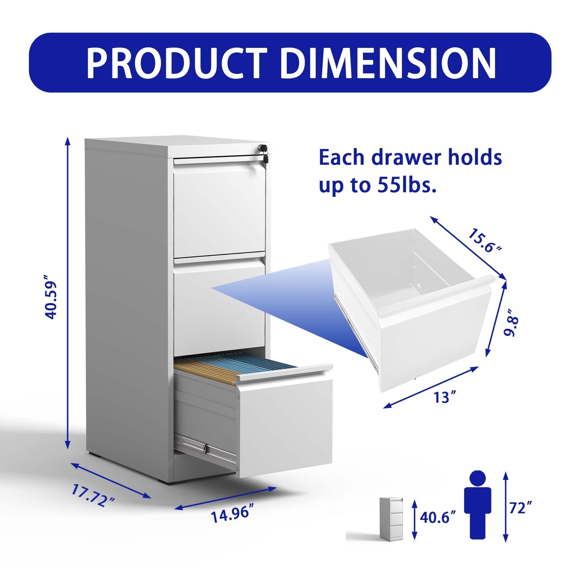 3 Drawer Metal Vertical File Cabinet With Lock Office Home Steel Vertical File Cabinet For A4 Legal by Anti Spier