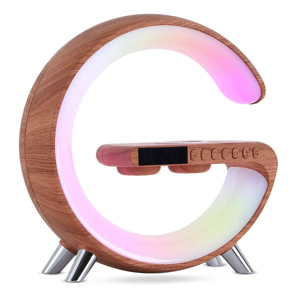 New Intelligent G Shaped LED Lamp Bluetooth Speake Wireless Charger Atmosphere Lamp App Control For Bedroom Home Decor by Anti Spier