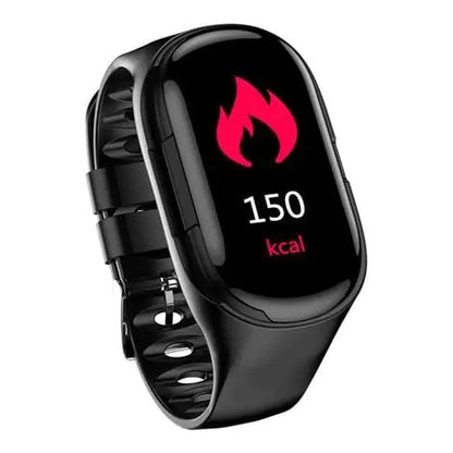 Smart Watch with Built-in TWS Wireless Bluetooth Earphone Blood Heart Rate Monitor by Anti Spier