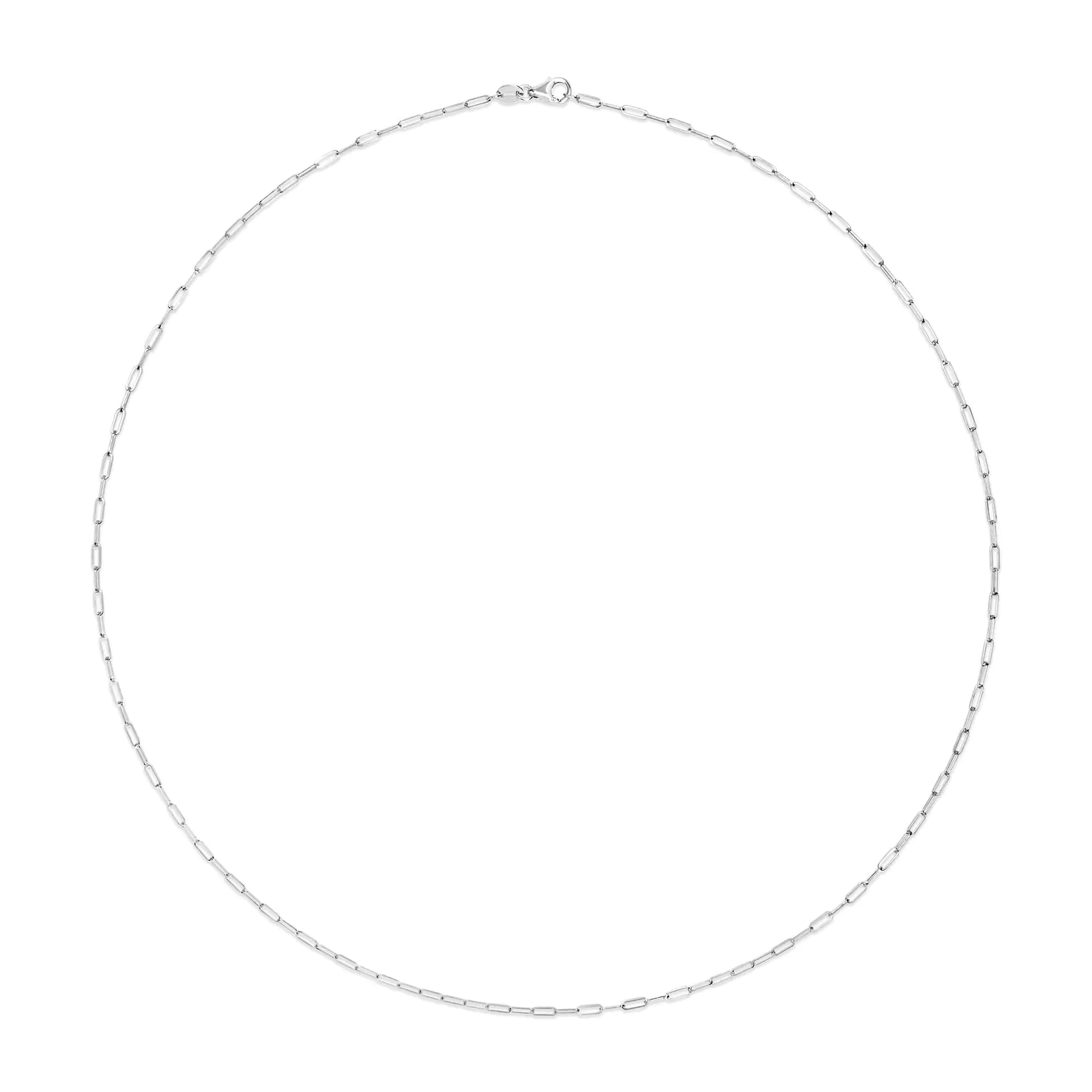 Unisex Solid 14K Gold 1.5mm Paperclip Chain Necklace - Choice of Length and Metal Color by Anti Spier