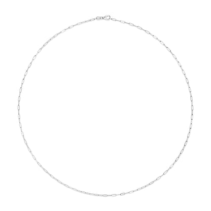 Unisex Solid 14K Gold 1.5mm Paperclip Chain Necklace - Choice of Length and Metal Color by Anti Spier