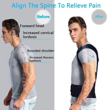 Adjustable Posture Corrector Low Back Support Shoulder Brace Belt For Men Women by Anti Spier