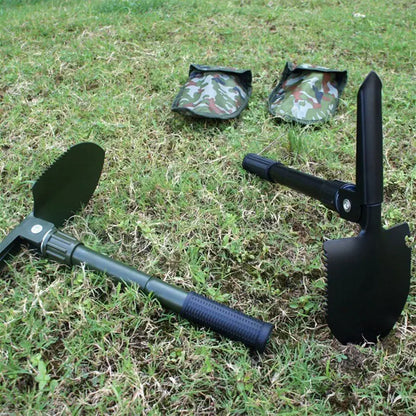 Compact Outdoor Multi-Tool Shovel with Folding Pickaxe by Anti Spier