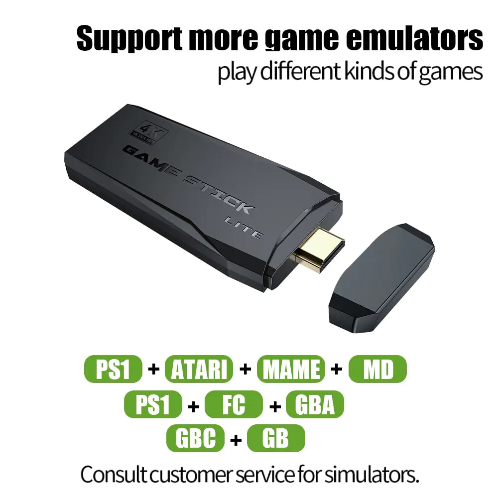 Ewwke M8 Video Game Console 2.4G Double Wireless Controller Game Stick 4K 10000 Games 64GB Retro Games by Anti Spier