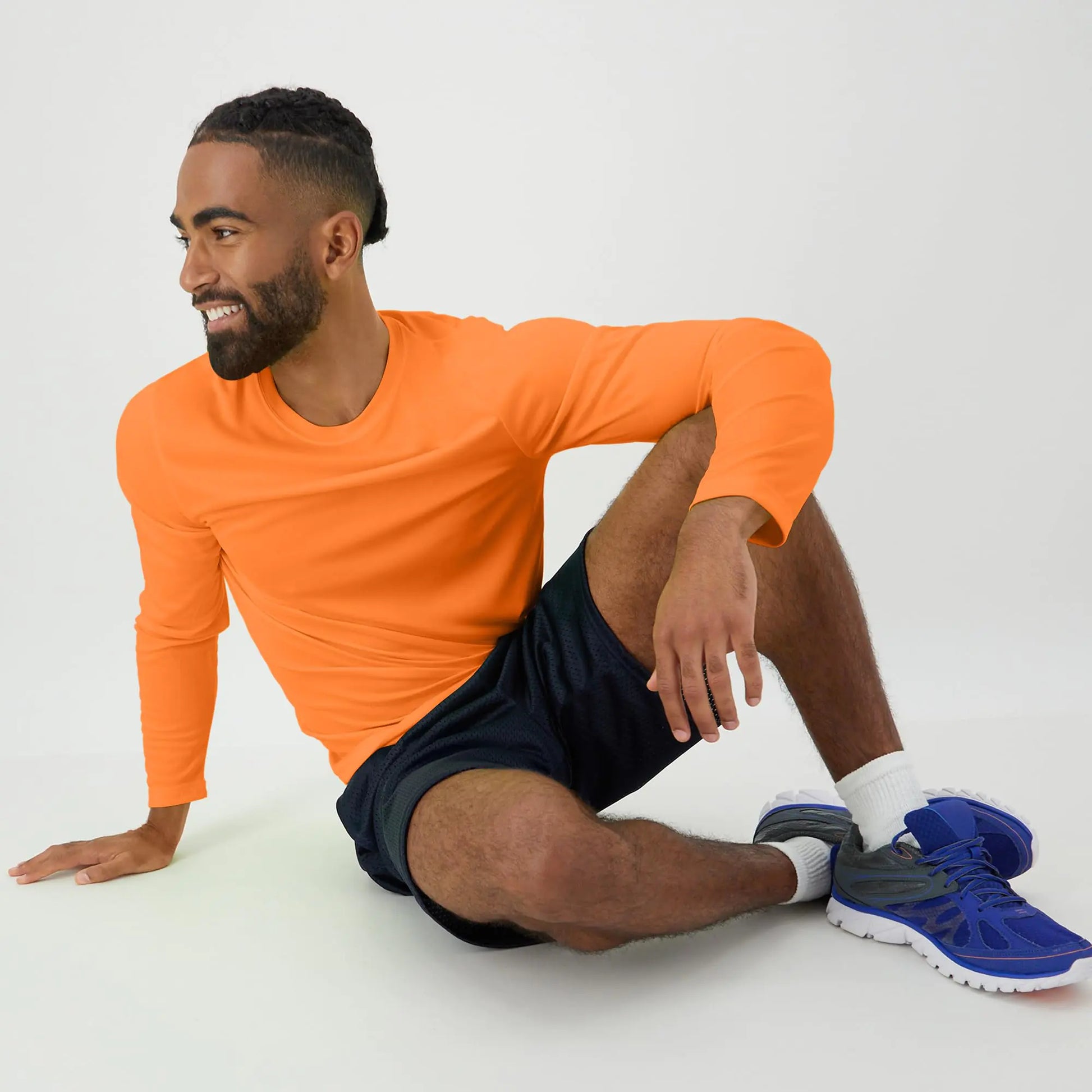 Hanes Sport Performance Long Sleeve T-Shirt, Performance Athletic Shirt, 2-Pack Large Safety Orange by Anti Spier