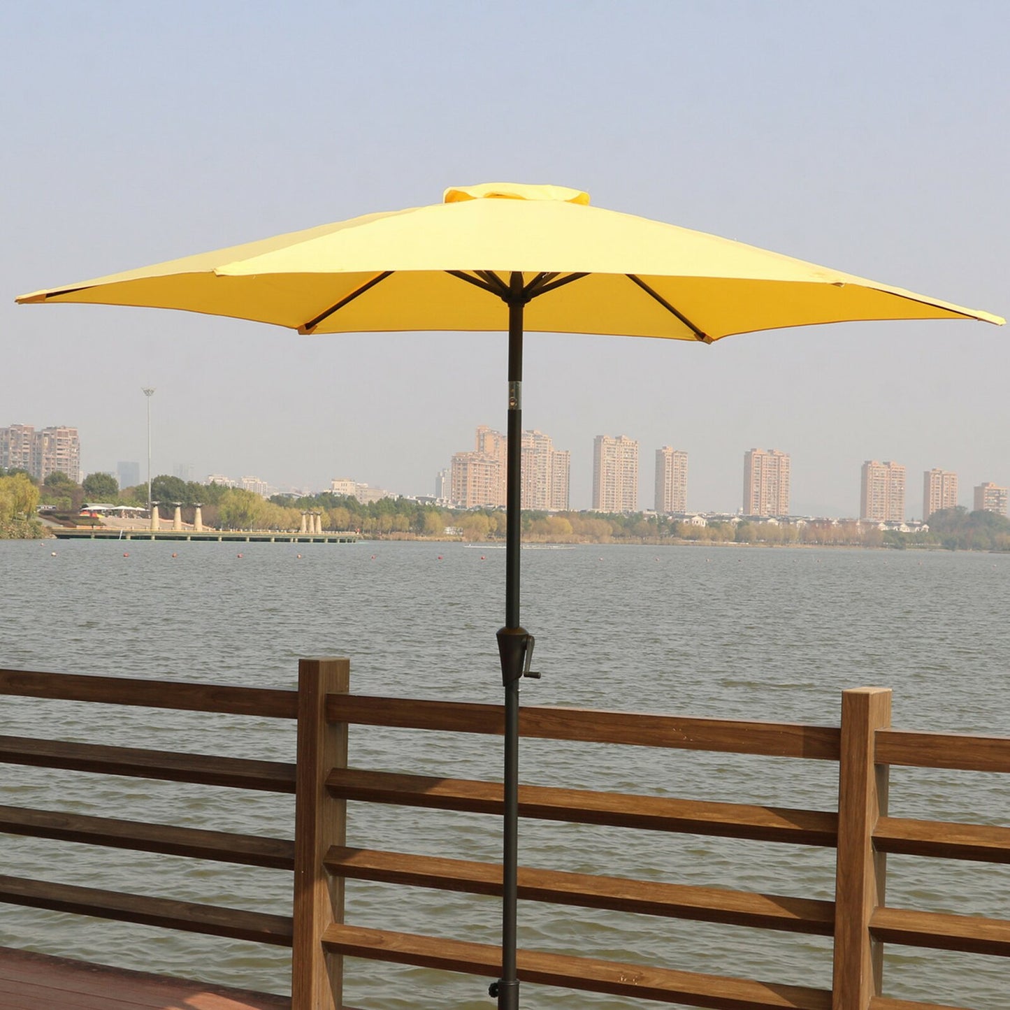 9' Pole Umbrella With Carry Bag, Creme by Dropsure