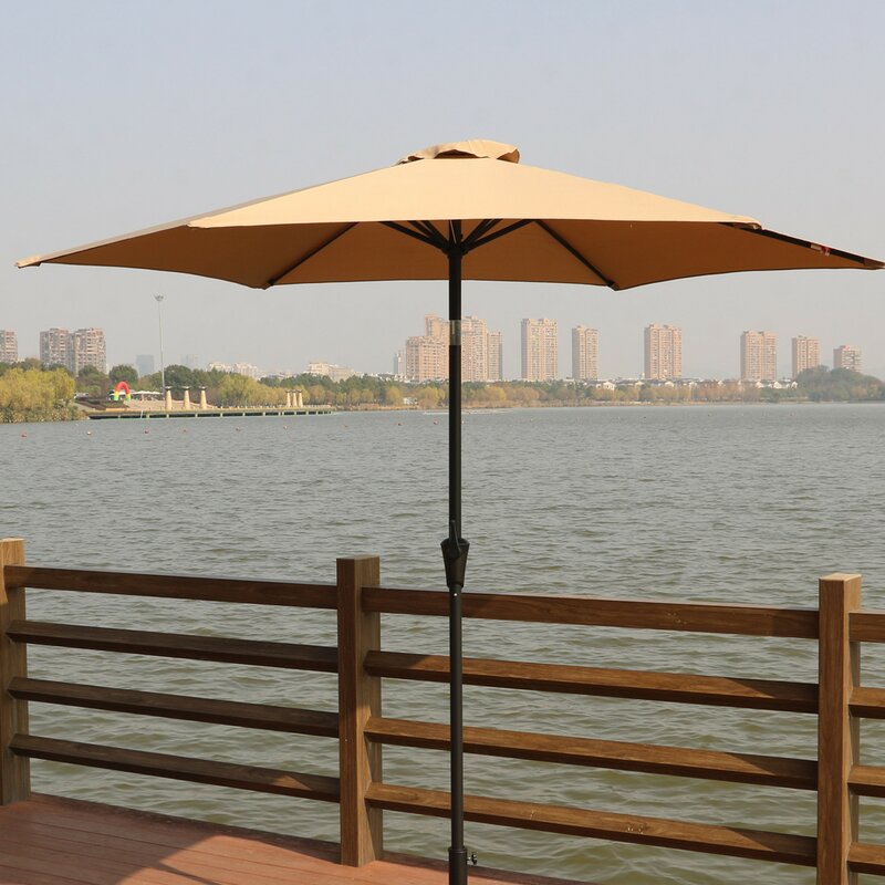 9' Pole Umbrella With Carry Bag, Creme by Dropsure