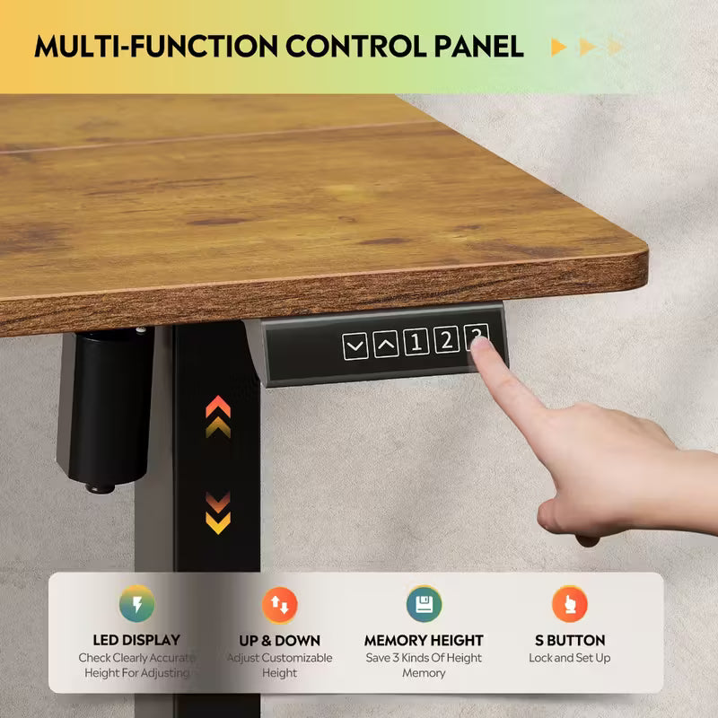 Electric Sit to Stand Desk with 3 Memory Presets, Adjustable Height Stand up Desk, Height Adjustable Standing Computer Desk for Home Office, 40/ 55/ 63/ 71 Inches, Ergonomic Workspace, Workspace Furniture, Sleek Design, Modern Desk by Anti Spier