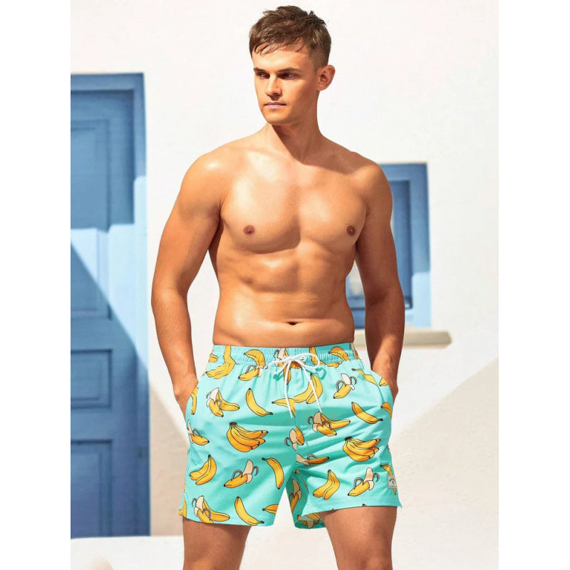 Beach pants men's large size quick dry loose thin men's shorts sports casual flower pants by Hypersku