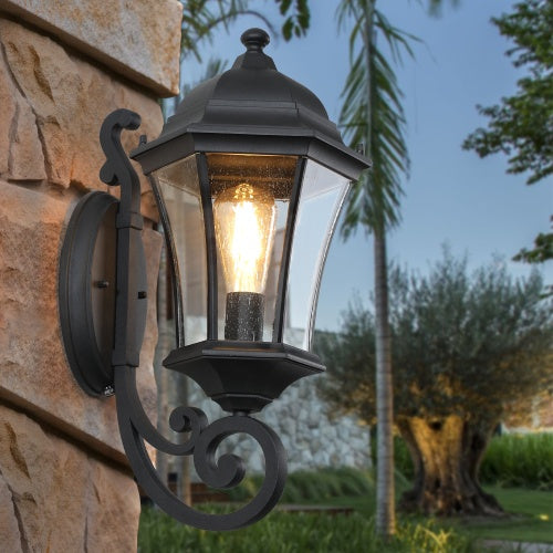 Outdoor Waterproof Glass Retro Wall Light Support Many Types Of Bulbs -2 Packs With Light Sensing by Anti Spier