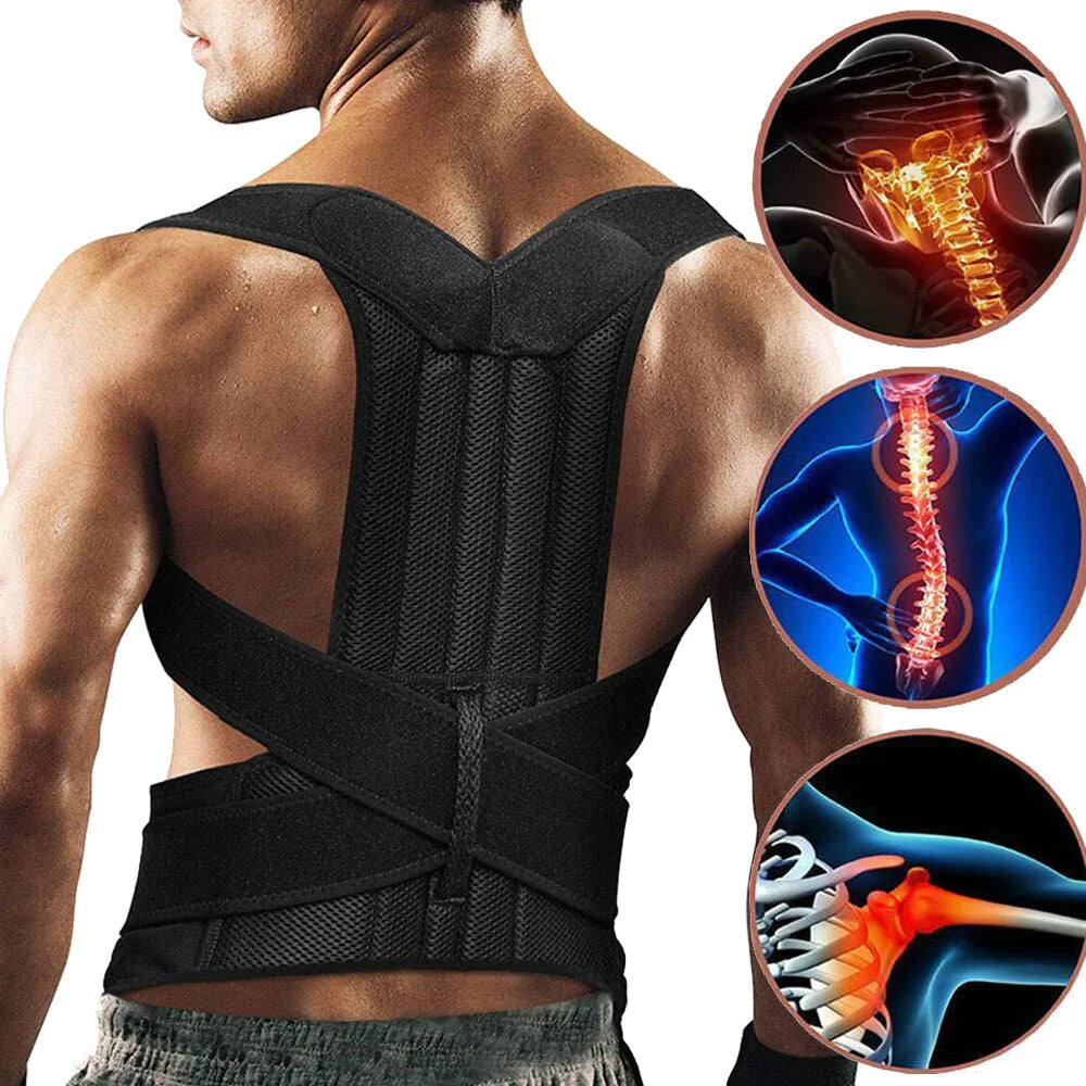 Adjustable Posture Corrector Low Back Support Shoulder Brace Belt For Men Women by Anti Spier