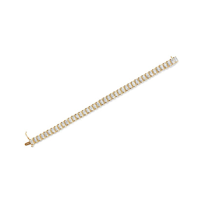 14K Gold 5.00 Cttw Square Princess Cut White Diamond Rectangular Invisible Set Link Tennis Bracelet (H-I Color, SI2-I1 Clarity) - 7.25” Inches by Anti Spier
