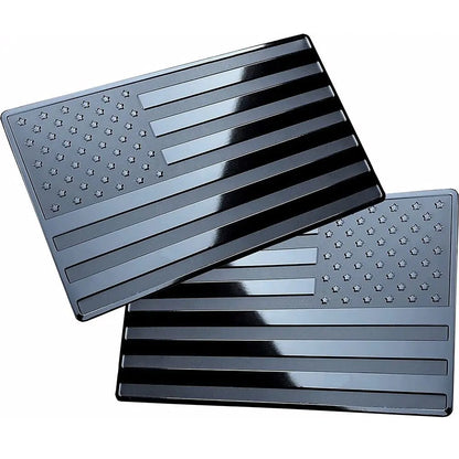 2PCS Metal USA Flag Sticker American Car Truck Decal Emblem Black by Anti Spier
