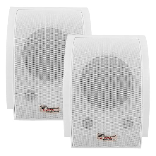 5Core Outdoor Speakers Stereo In Wall 100W Peak Passive Home Audio System by Anti Spier