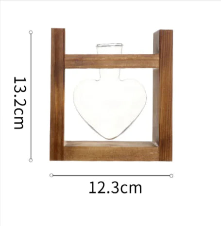 Heart-Shaped Glass Vase with Wooden Stand – stylish and elegant! by Anti Spier