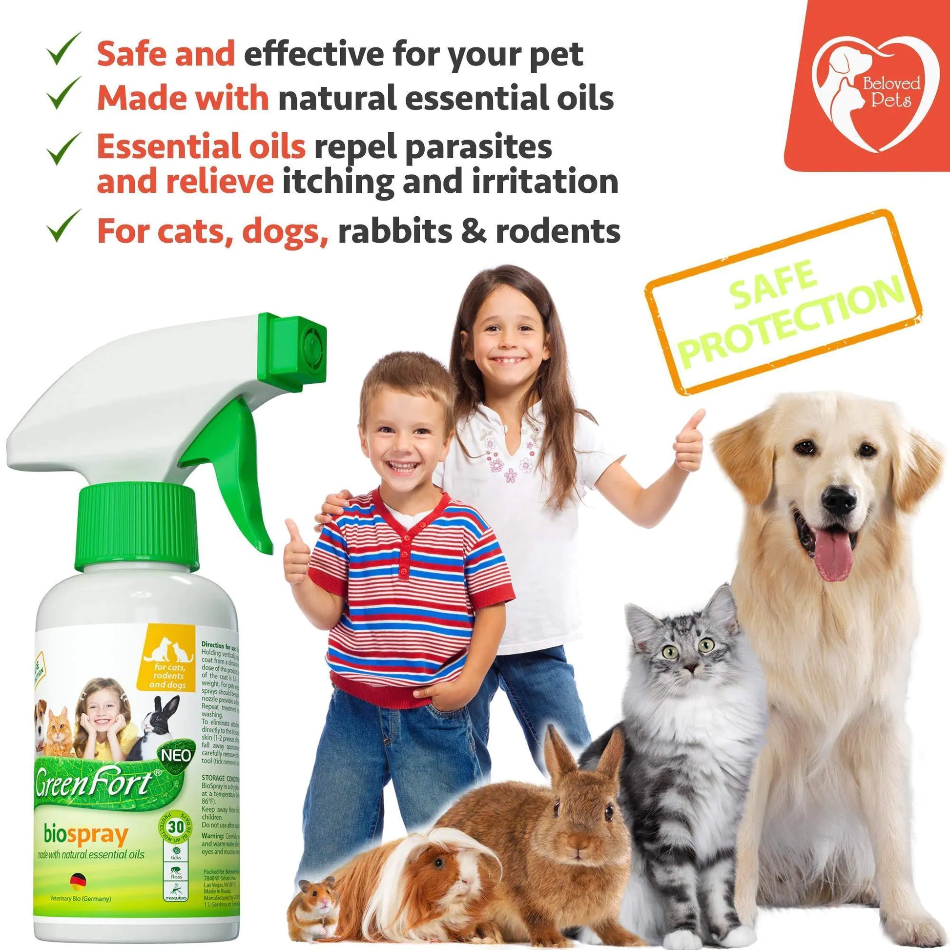 Natural Flea and Tick Home Spray for Dogs Cats & Ferret Mosquito Bug by Anti Spier
