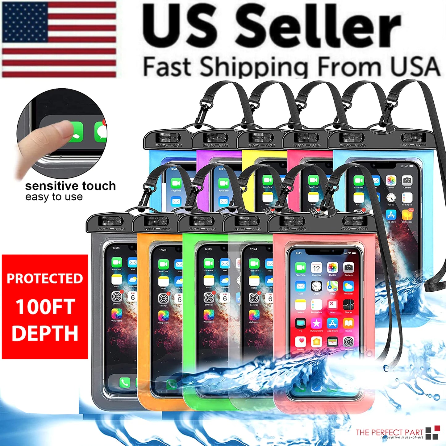 3 Pack Waterproof Floating Cell Phone Pouch Dry Bag Case Cover For Phone Samsung by Anti Spier