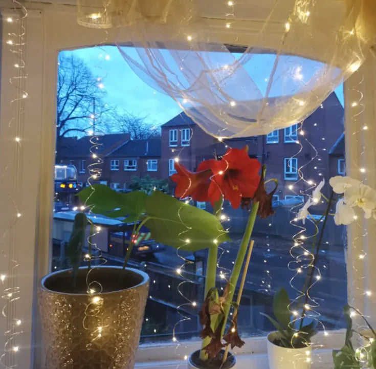 Remote control curtain lights by Anti Spier