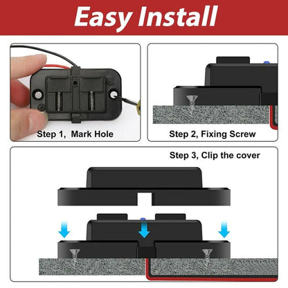 12-24V 4.8A Dual USB PD QC3.0 Car Boat RV Fast Charger Socket LED Power Outlet by Anti Spier