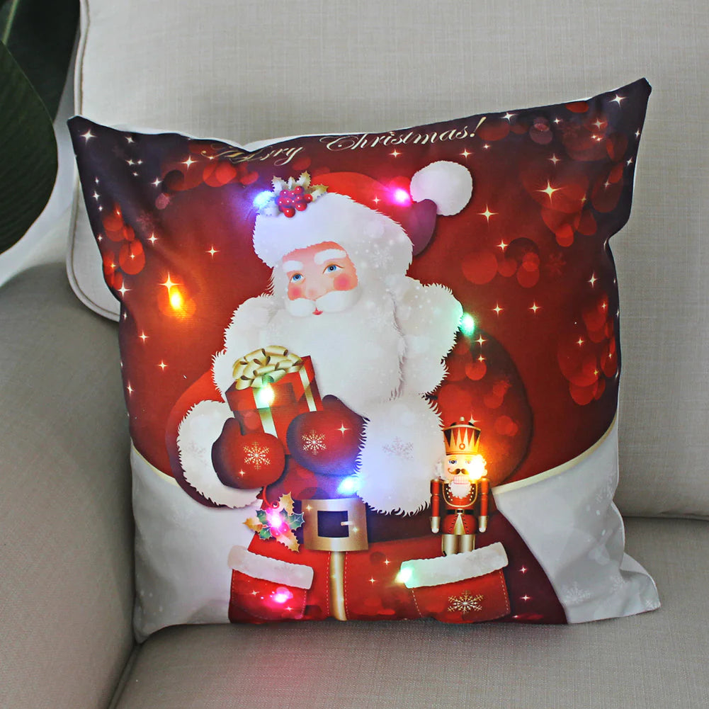 Super Soft Plush Christmas LED Lantern Pillowcase by Anti Spier