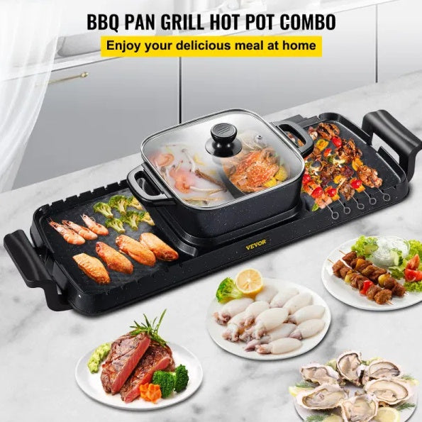 Multifunctional Teppanyaki Grill Pot With Dual Temp Control by Anti Spier