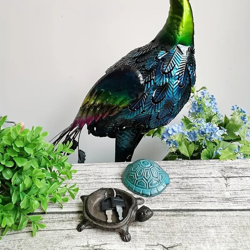 Heavy-Duty Cast Iron Turtle Key Box with Flip-Top Lid - Hidden Key Hider for Door, Garden, Patio - Spare Key Storage - Indoor/Outdoor - Home, Office, Cabin - Outdoor Concealment, Durable, Unique Organizer by Anti Spier