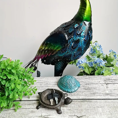 Heavy-Duty Cast Iron Turtle Key Box with Flip-Top Lid - Hidden Key Hider for Door, Garden, Patio - Spare Key Storage - Indoor/Outdoor - Home, Office, Cabin - Outdoor Concealment, Durable, Unique Organizer by Anti Spier