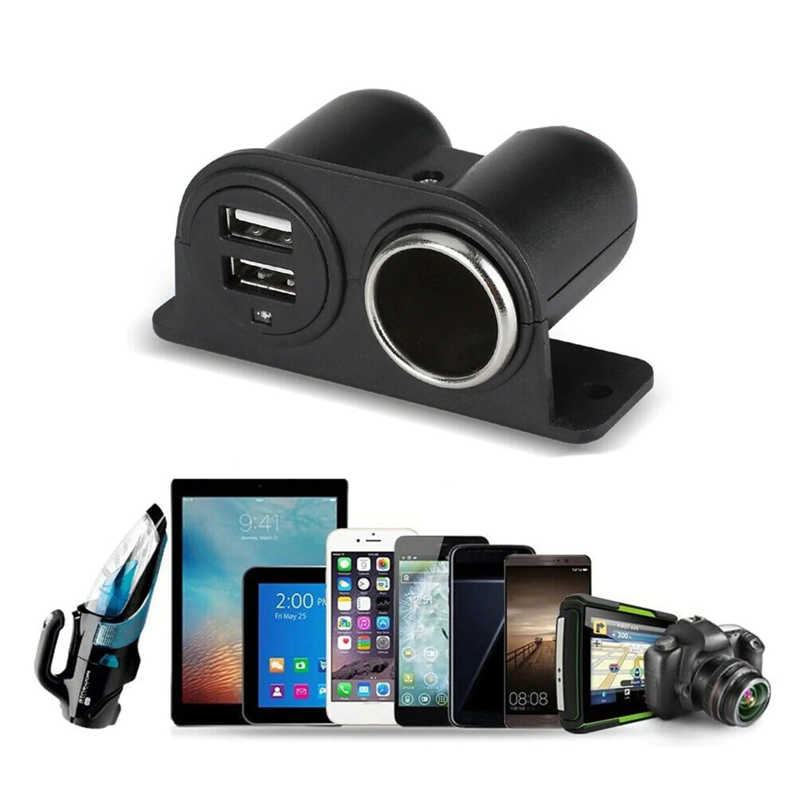 Car Cigarette Lighter Socket Splitter Dual USB Charger Power Adapter Outlet 12V by Anti Spier