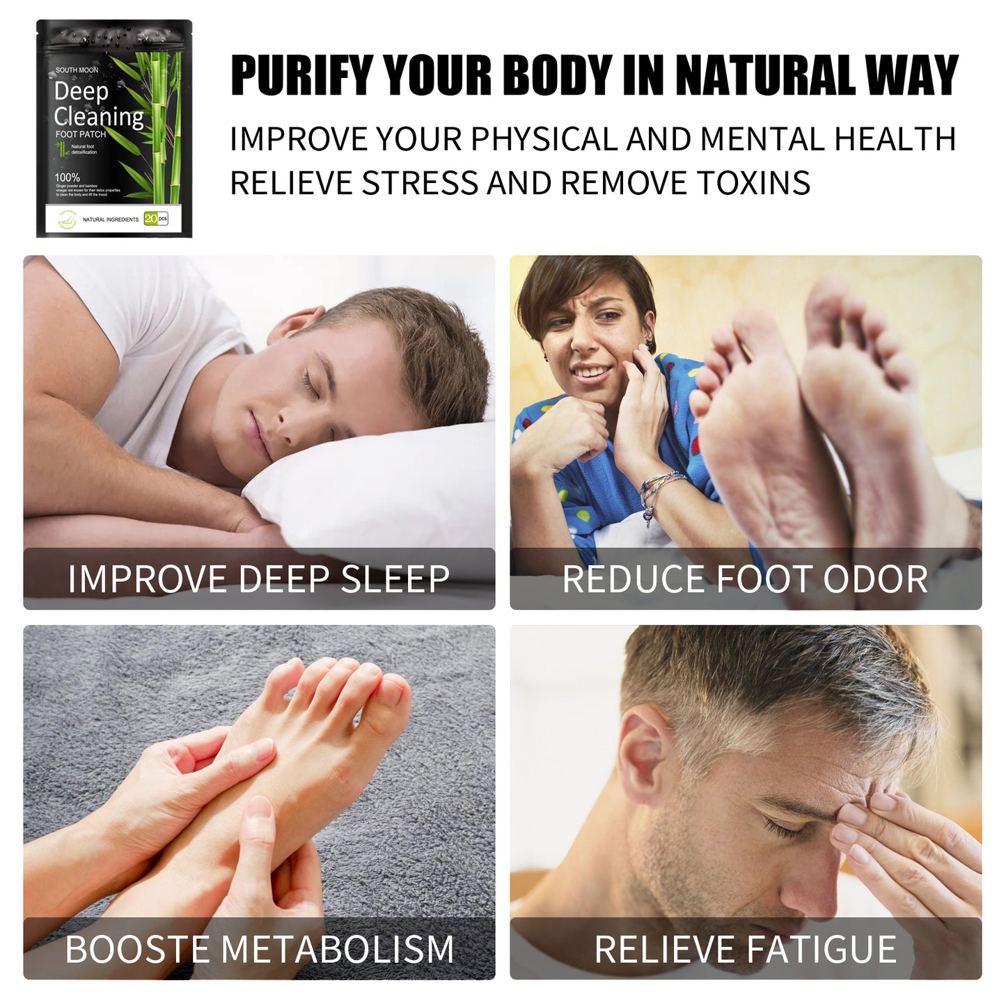Foot patches are gentle and natural, with herbal moisturizing care that relieves the body. They are daily foot care patches by Hypersku