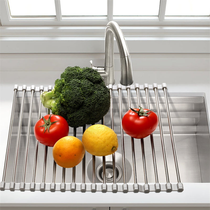 Drainer Rack 18L Large Silicone Water Filter Shelf, Kitchen Sink, Shelf, Sink Roller Shutter, Foldable Drain Shelf by Anti Spier