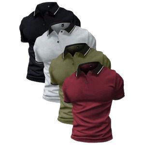 Summer new men's Polo shirt lapel short sleeve golf casual sports shirt color contrast T-shirt short sleeve by Hypersku