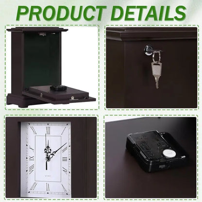 Rubber Wood Material, Glass Mirror Surface. Protect Your Cash, Passport, Jewelry, Documents, Or Keys. Convenient For Storing Valuables. Charming Wooden Structure by Anti Spier