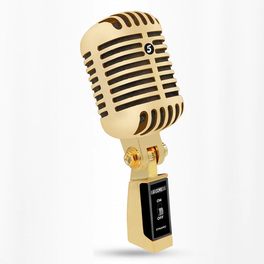 5Core Vintage Microphone Classic Dynamic Professional XLR Studio Retro Style Mic GOLD by Anti Spier