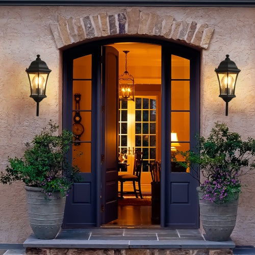 Outdoor Waterproof Glass Retro Wall Light Support Many Types Of Bulbs -2 Packs With Light Sensing by Anti Spier