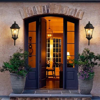 Outdoor Waterproof Glass Retro Wall Light Support Many Types Of Bulbs -2 Packs With Light Sensing by Anti Spier