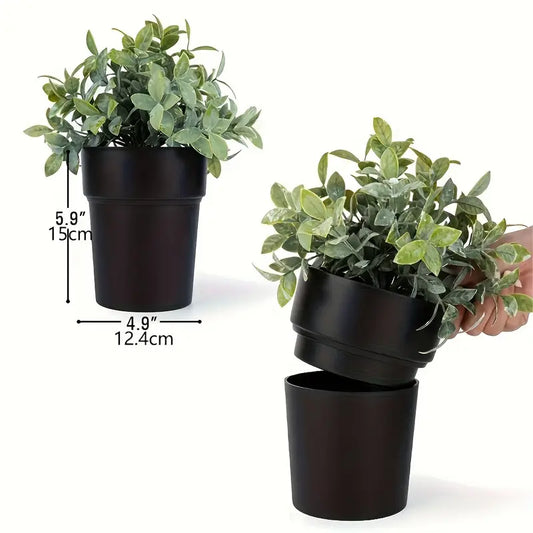 1pc Black Plastic Flower Pot with Secret Compartment & Key Hider - Waterproof, Durable Safe for Cash, Keys & Small Valuables, Non-Waterproof by Anti Spier