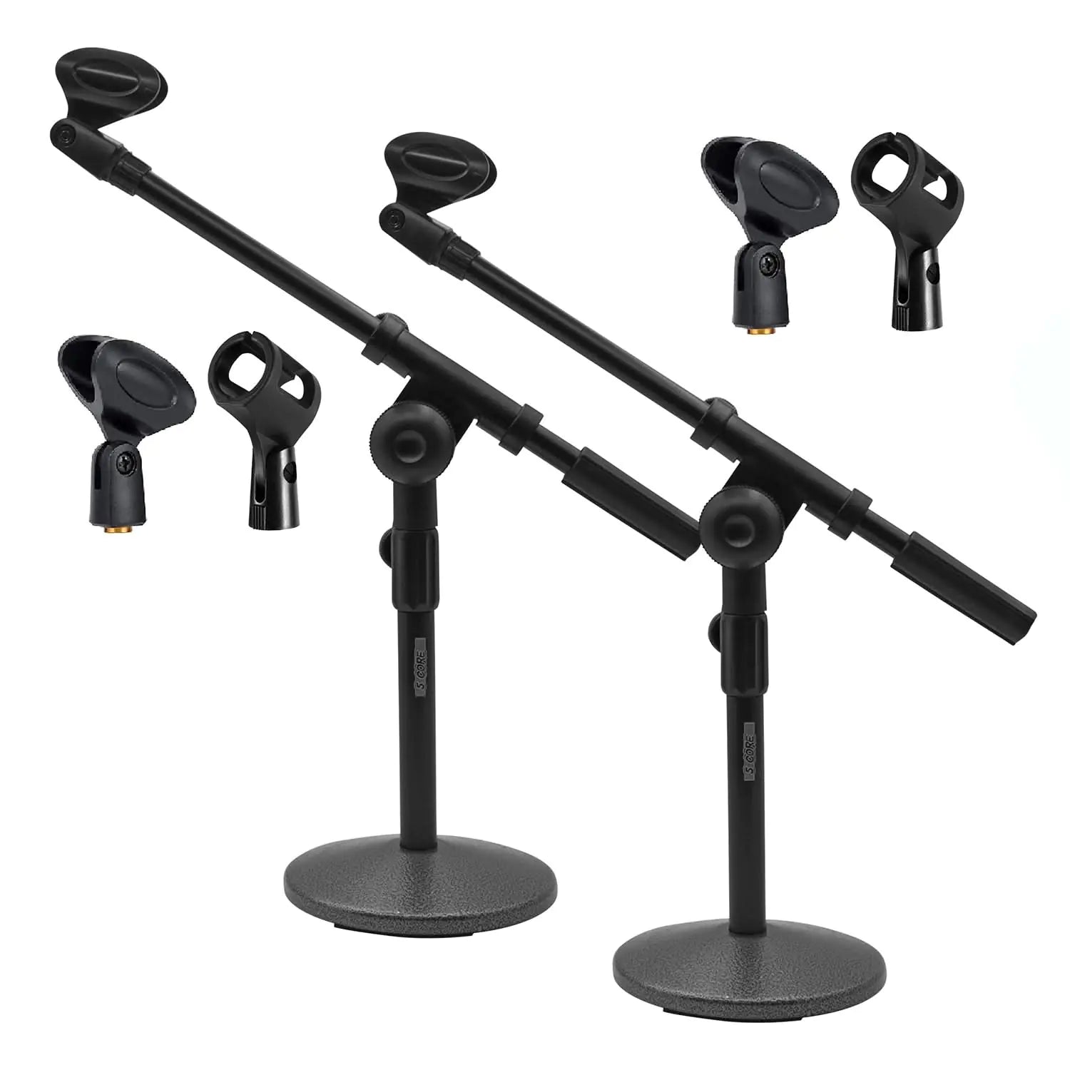 5Core Round Base Desktop Mic Stand Universal Desk Microphone Holder Table Top Stands BLACK by Anti Spier