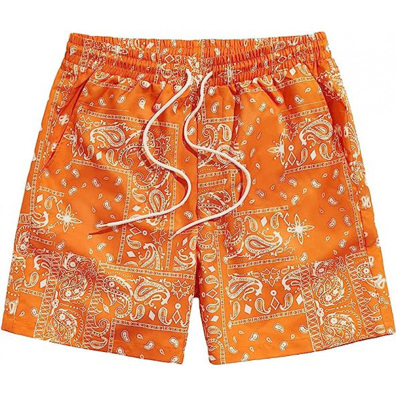 Beach pants men's large size quick dry loose thin men's shorts sports casual flower pants by Hypersku
