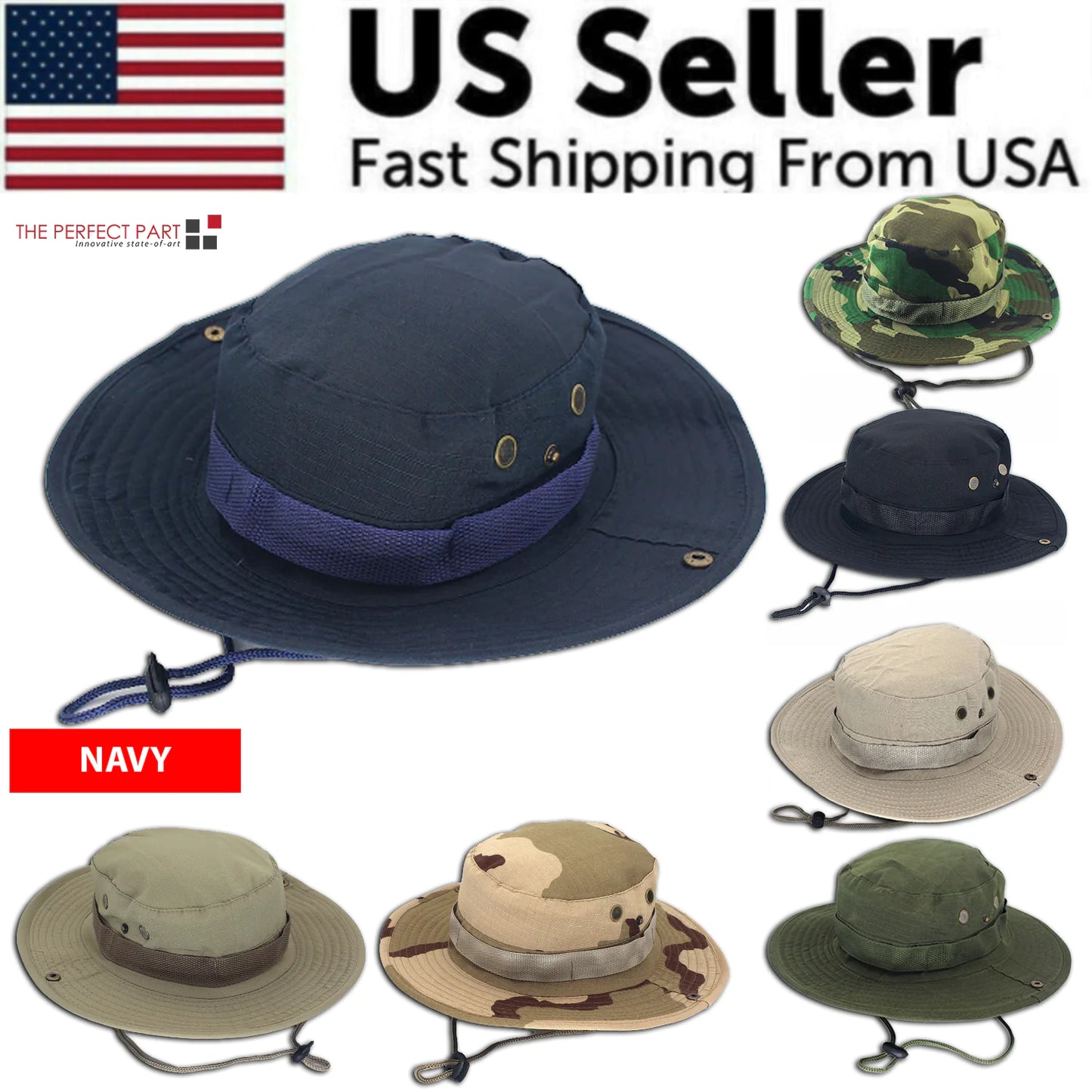 Boonie Bucket Hats Outdoor Fishing Hunting Wide Brim Mesh Camo Safari Sun Cap by Anti Spier