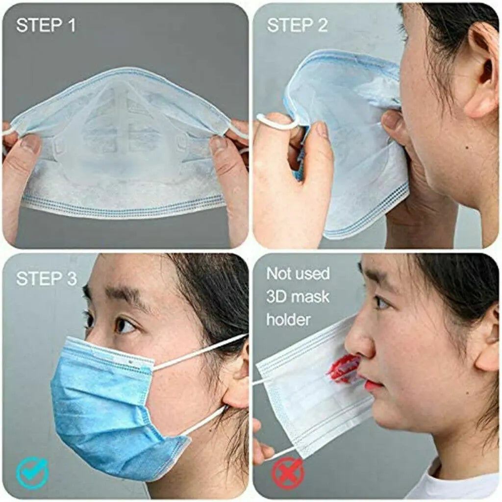 3D Face Mask Bracket Mouth Separate Inner Stand Holder Breathing Space Frame by Anti Spier
