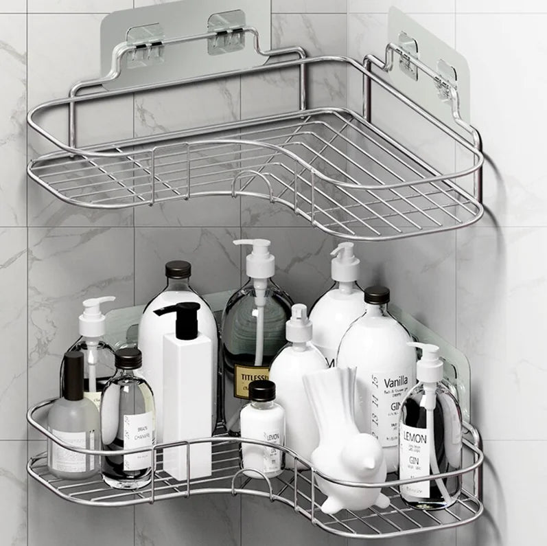 Shower Caddy Shelf Bathroom Corner Bath Storage Holder Organizer Triangular Rack by Anti Spier