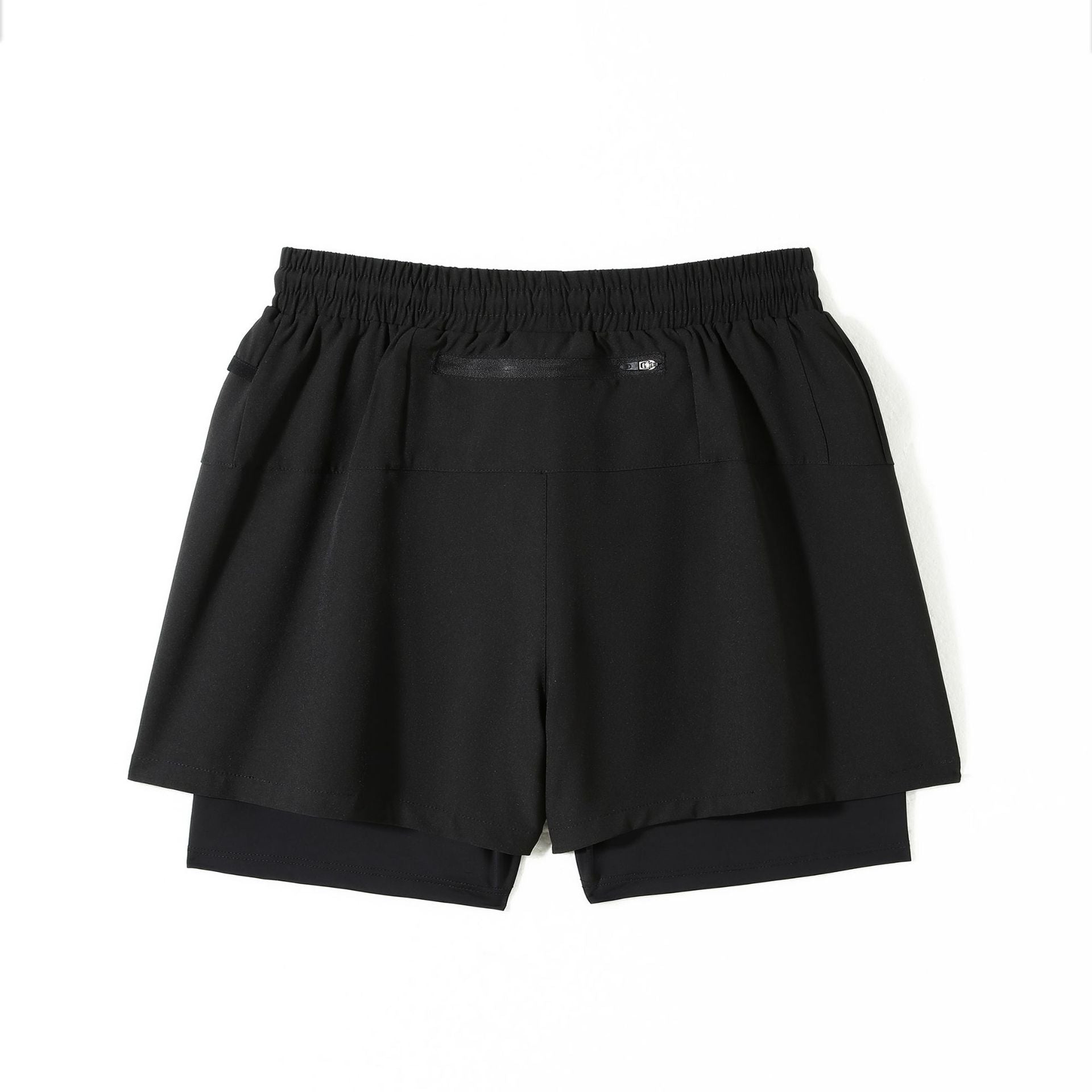 Double-layer sports shorts Men's summer outdoor sports running five-quarter pants Breathable quick-drying pants Fitness wear men's shorts by Hypersku