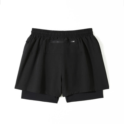 Double-layer sports shorts Men's summer outdoor sports running five-quarter pants Breathable quick-drying pants Fitness wear men's shorts by Hypersku