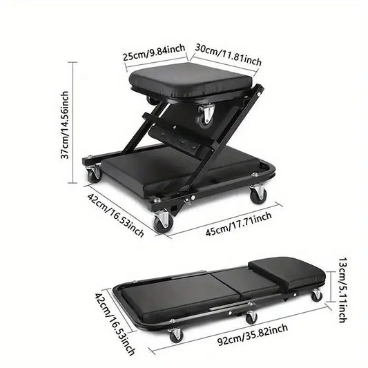 36-Inch Outdoor Z-Shaped Crawling Chair, an Adjustable Load Board Folding Vehicle Crawling Kit, And a Mechanical Crawler with 6 Wheels Measuring 2.5 Inches by Anti Spier