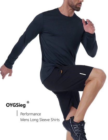 6 Pack Men's Quick Dry Long Sleeve Shirts Moisture Wicking Sun Protection UV UPF SPF Performance T-Shirt for Casual Small 2*black/2*grey/2*dark Grey(6 Pack) by Anti Spier