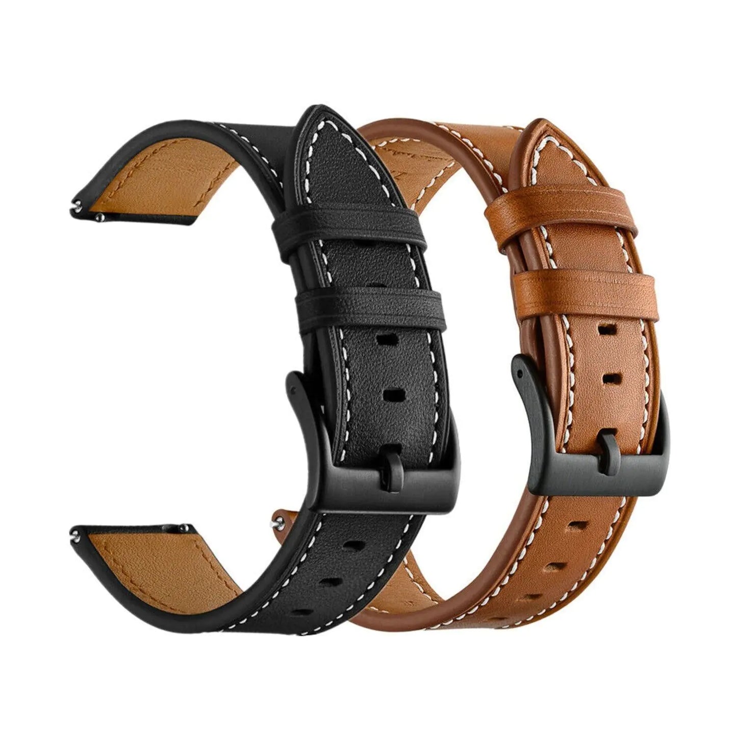 18mm 20mm 22mm Classic Genuine Leather Watch Band Strap Quick Release Wristband by Anti Spier