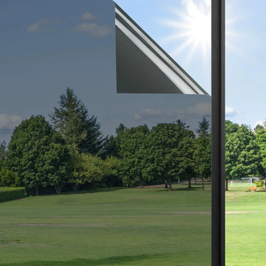Haton Window Privacy Film One Way Window Tint Film Sun Blocking Anti UV Window Heat Blocker Reflective Mirror Film Window Tinting Film for Home Office Window Coverings Black 17.5" x 118.1" by Anti Spier
