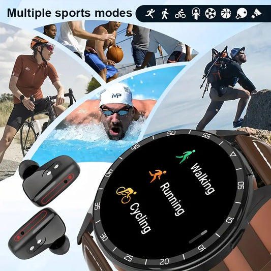 Smart Watch With Earplugs, 2-in-1 Headset Watch, With Fitness Tracker. Smart Watch With Speaker For Answering Calls, Sleep Monitor, Sports Smart Watch With Long Standby Time, Suitable For Android And IPhone by Anti Spier