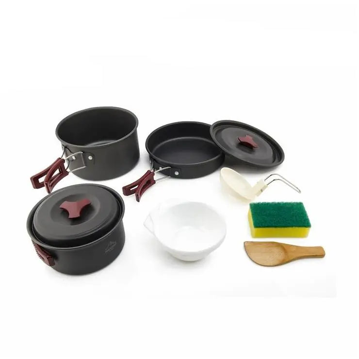 Camping Cookware Set for 2-3 People, Aluminum Alloy by Anti Spier