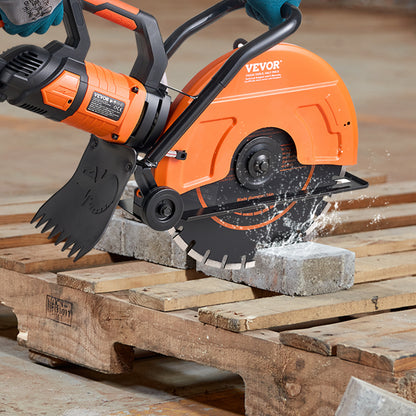 VEVOR Electric Concrete Saw, 16 In, 3200 W 15 A Motor Circular Saw Cutter With Max. 6 In Adjustable Cutting Depth, Wet Disk Saw Cutter Includes Water Line, Pump And Blade, For Stone, Brick by Anti Spier